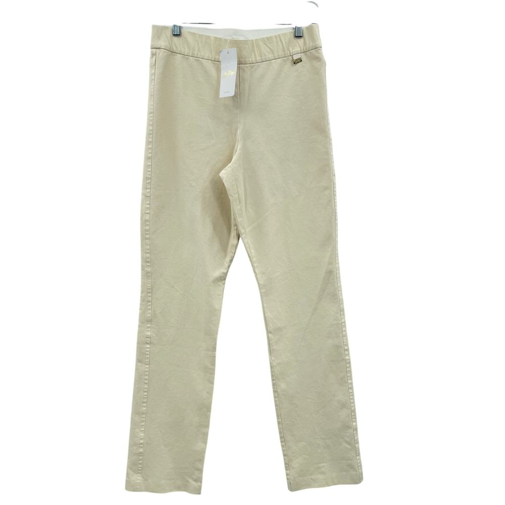 Lilly Pulitzer Women's Declynn Bi-Stretch‎ Slim Pants, NWT, Cream, Sz. 10